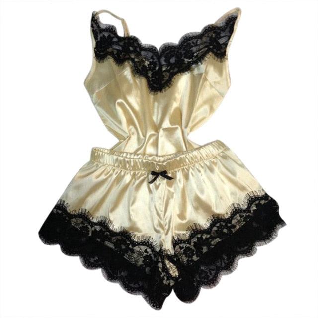 Sexy Lingerie Silk Satin Nightwear - 