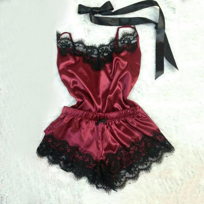 Sexy Lingerie Silk Satin Nightwear - 