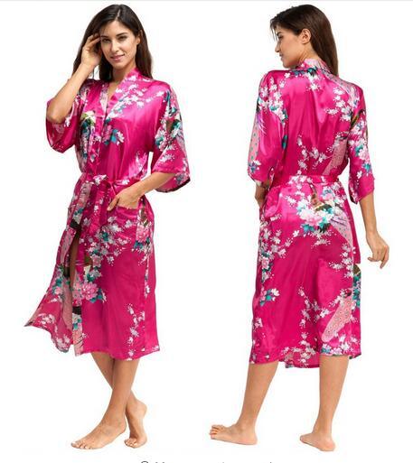 Women Satin Robe Silk Robes Night - Lady Vals Vanity