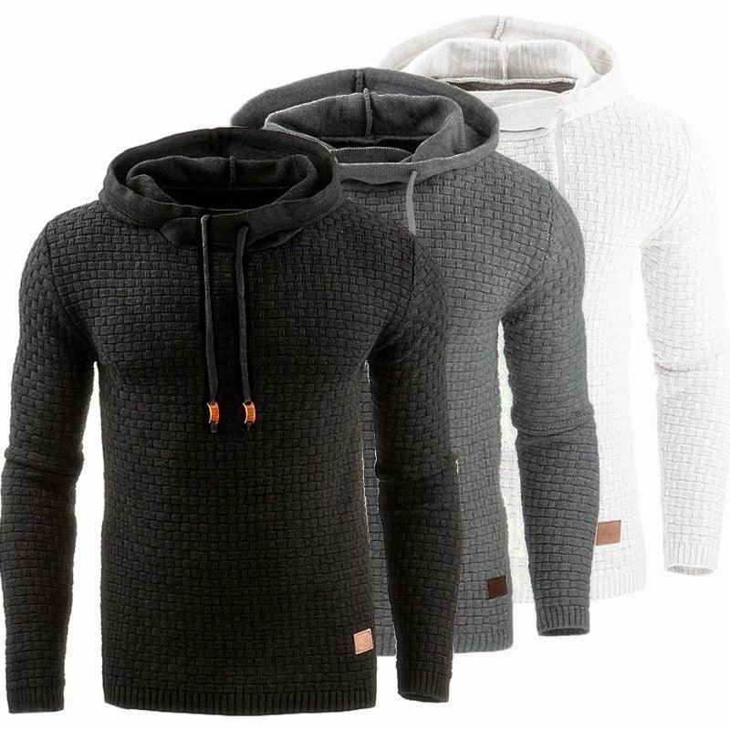 Autumn Winter Warm - Knitted Men's Sweater Casual Hooded Pullover Men Cotton - Lady Vals Vanity