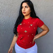 Pearl Beading Tshirt - Lady Vals Vanity