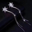 Gold Color Bar Long Thread Tassel Drop Earrings - Lady Vals Vanity
