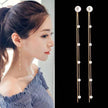 Gold Color Bar Long Thread Tassel Drop Earrings - Lady Vals Vanity