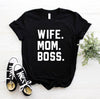 WIFE MOM BOSS Letters Print Women T-shirt - 