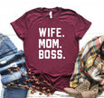 WIFE MOM BOSS Letters Print Women T-shirt - 