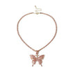 Big Butterfly Pendant Necklace Rhinestone Bling Tennis - Lady Vals Vanity