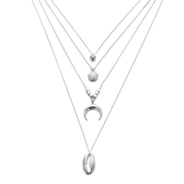 17KM Multilayer Crystal Moon Necklaces & Pendants - Lady Vals Vanity