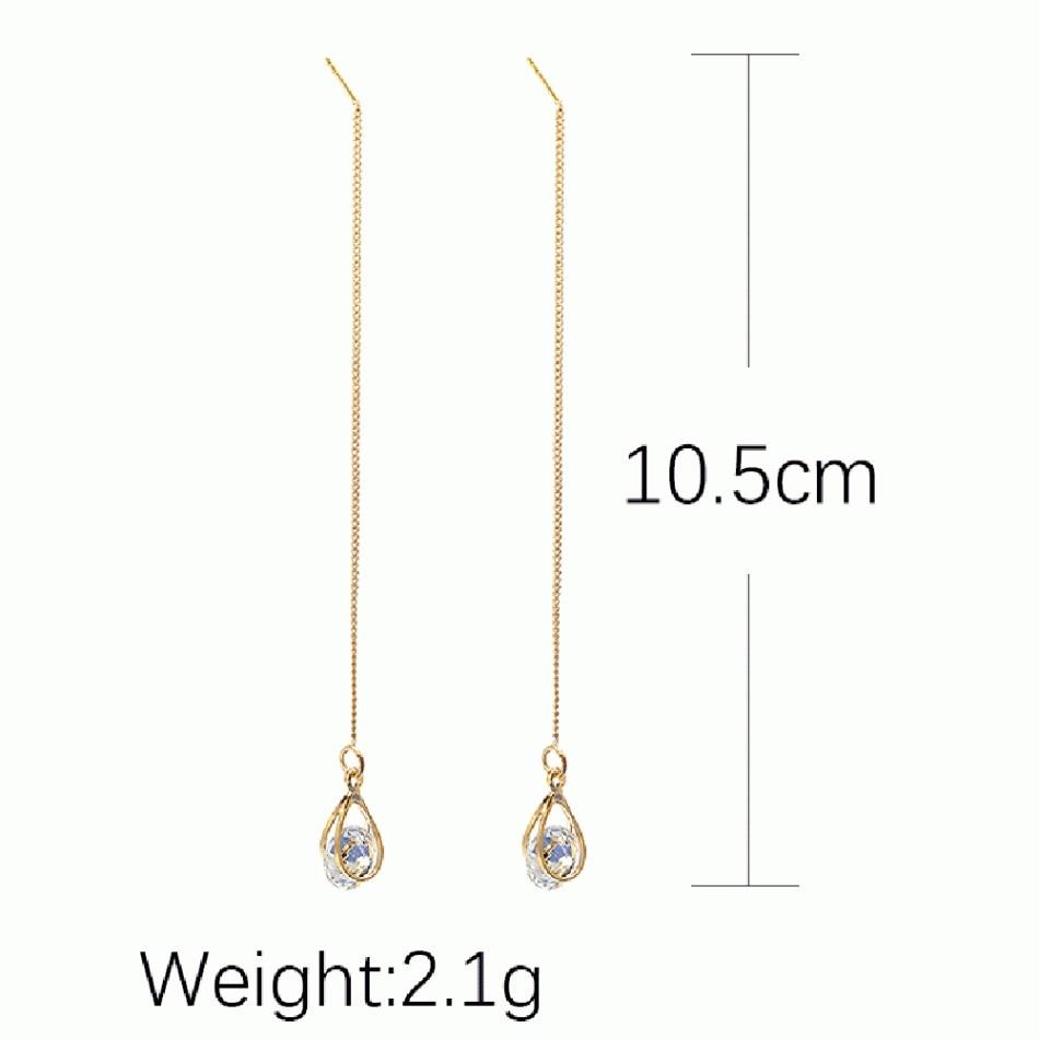 Gold Color Bar Long Thread Tassel Drop Earrings - Lady Vals Vanity