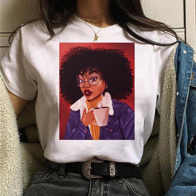 Vogue T Shirt Women Melanin T Shirt - "I'M PERKY" Boutique