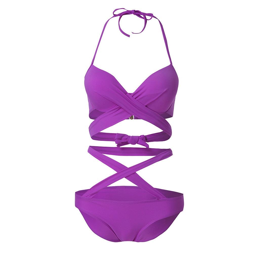 #H40 Pink V Neck One Piece Swimsuit - Lady Vals Vanity