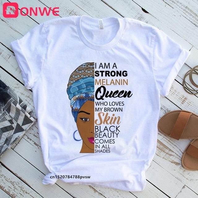 I Am A Strong Melanin Queen T-shirt - Lady Vals Vanity