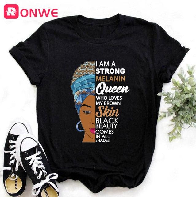 I Am A Strong Melanin Queen T-shirt - Lady Vals Vanity