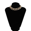 SHIXIN Punk Chunky Chain Mosaic Crystal Choker Necklace for Women - 