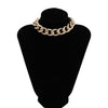 SHIXIN Punk Chunky Chain Mosaic Crystal Choker Necklace for Women - 