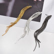 Gold Color Bar Long Thread Tassel Drop Earrings - Lady Vals Vanity