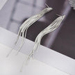 Gold Color Bar Long Thread Tassel Drop Earrings - Lady Vals Vanity