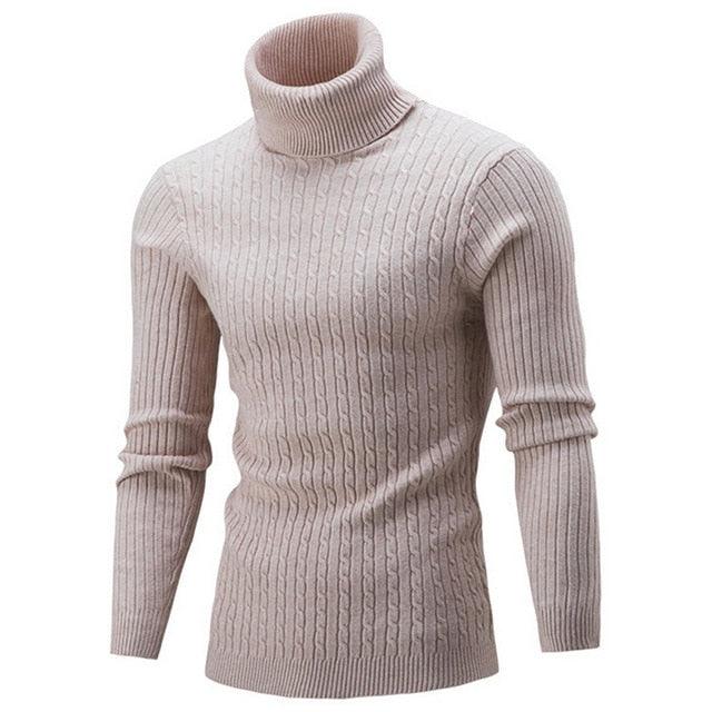 Thick Warm Sweater Men Turtleneck Sweaters Slim Fit Pullover Men Knitwear Male Double collar - 