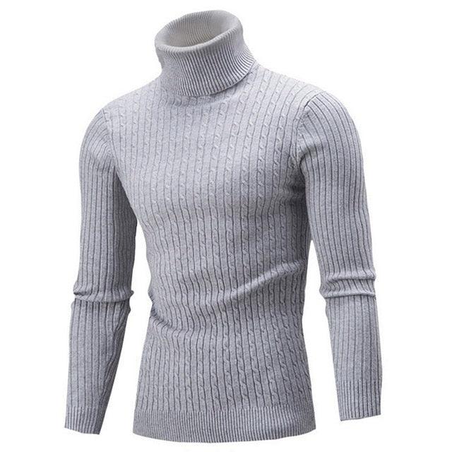 Thick Warm Sweater Men Turtleneck Sweaters Slim Fit Pullover Men Knitwear Male Double collar - 