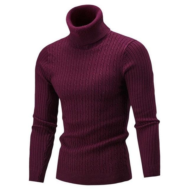 Thick Warm Sweater Men Turtleneck Sweaters Slim Fit Pullover Men Knitwear Male Double collar - 