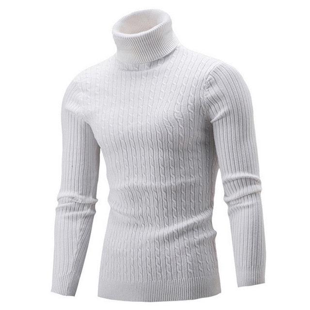 Thick Warm Sweater Men Turtleneck Sweaters Slim Fit Pullover Men Knitwear Male Double collar - 