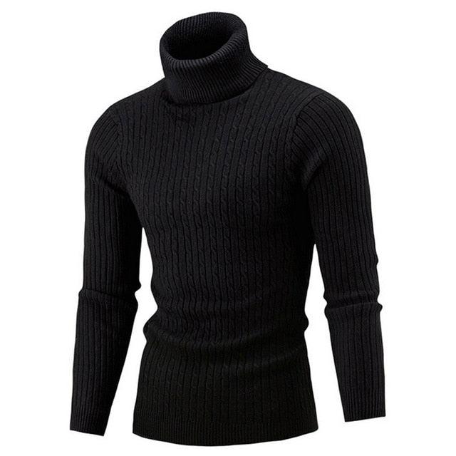 Thick Warm Sweater Men Turtleneck Sweaters Slim Fit Pullover Men Knitwear Male Double collar - 