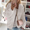 Women Elegant V Neck Warm - Knitted Casual Twist Cardigan Sweater - 