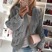 Women Elegant V Neck Warm - Knitted Casual Twist Cardigan Sweater - 
