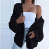 Women Elegant V Neck Warm - Knitted Casual Twist Cardigan Sweater - 