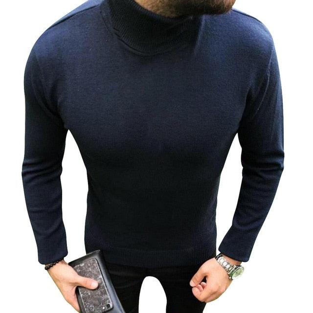 Thick Warm Sweater Men Turtleneck Sweaters Slim Fit Pullover Men Knitwear Male Double collar - "I'M PERKY" Boutique