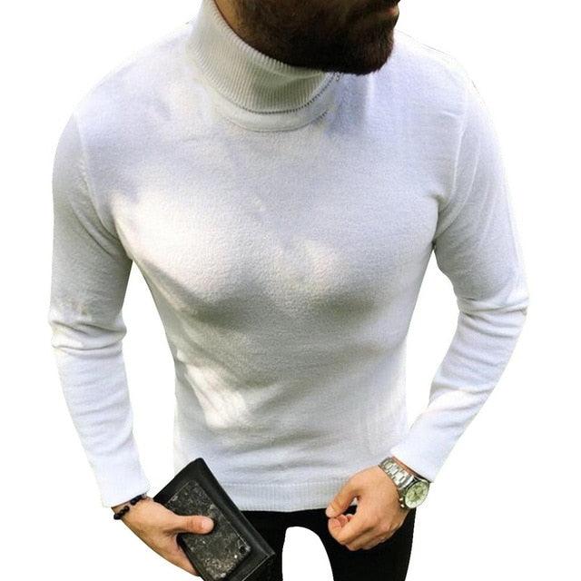 Thick Warm Sweater Men Turtleneck Sweaters Slim Fit Pullover Men Knitwear Male Double collar - 