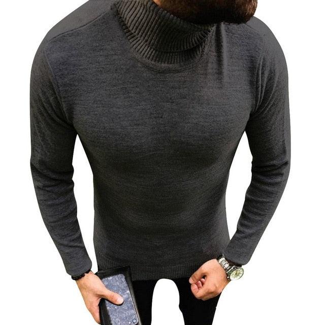 Thick Warm Sweater Men Turtleneck Sweaters Slim Fit Pullover Men Knitwear Male Double collar - 