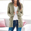 Winter Warm Candy Color Knitted Cardigan Long Sleeve Women Sweaters - 