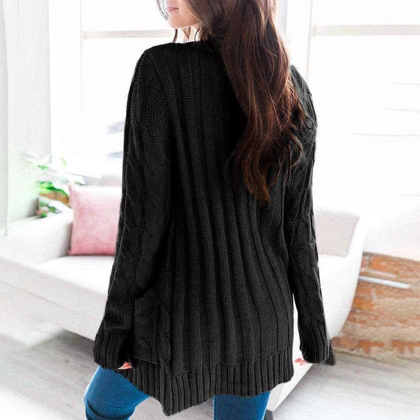 Winter Warm Candy Color Knitted Cardigan Long Sleeve Women Sweaters - 