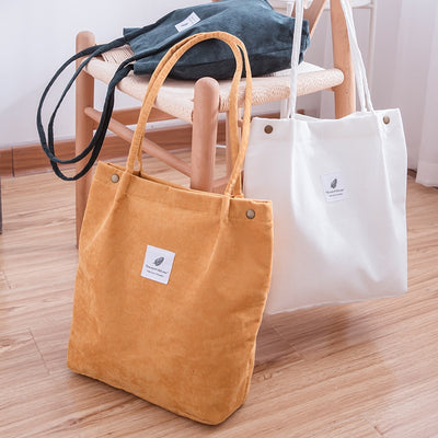 Women Corduroy Shopping Bag - "I'M PERKY" Boutique