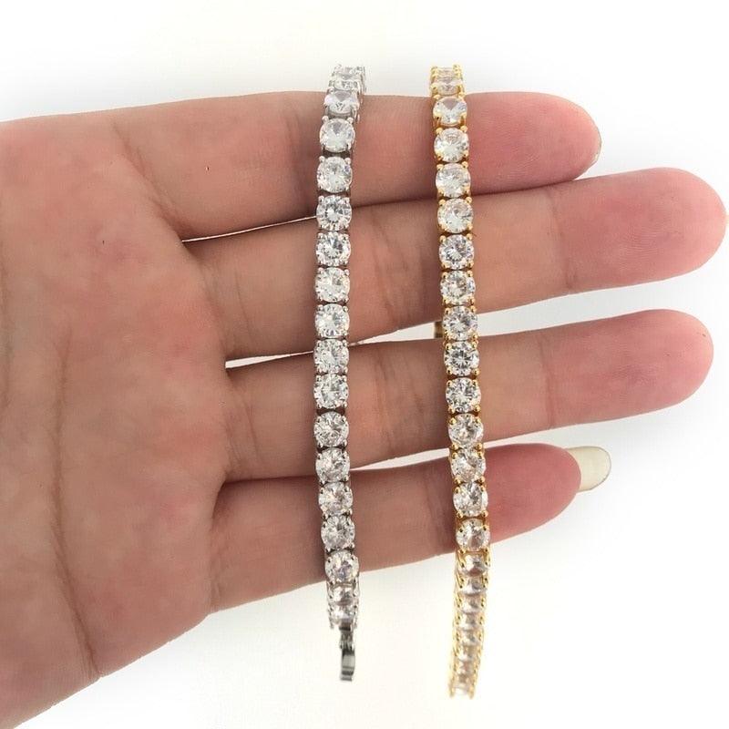 Men Bracelet Iced Out Single Row Rhinestones - Lady Vals Vanity