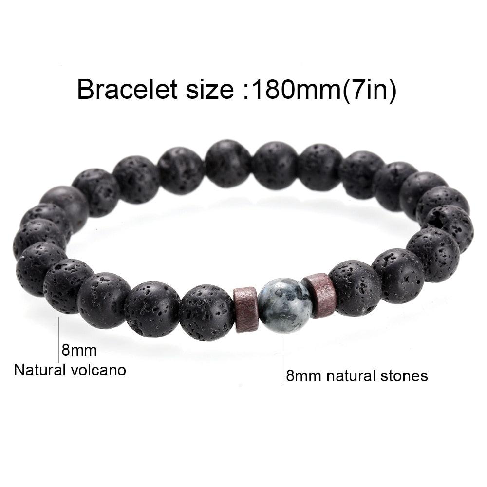 Men Bracelet Natural Moonstone Bead Tibetan Buddha Bracelet - Lady Vals Vanity