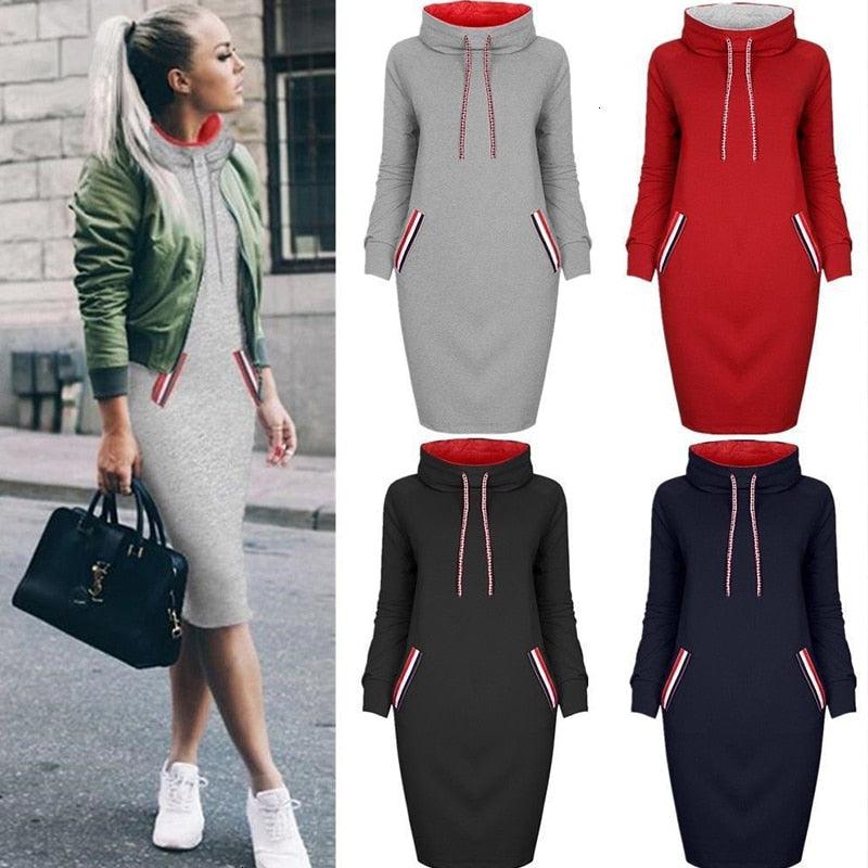 Dress Women Slim Long Sleeves - Lady Vals Vanity