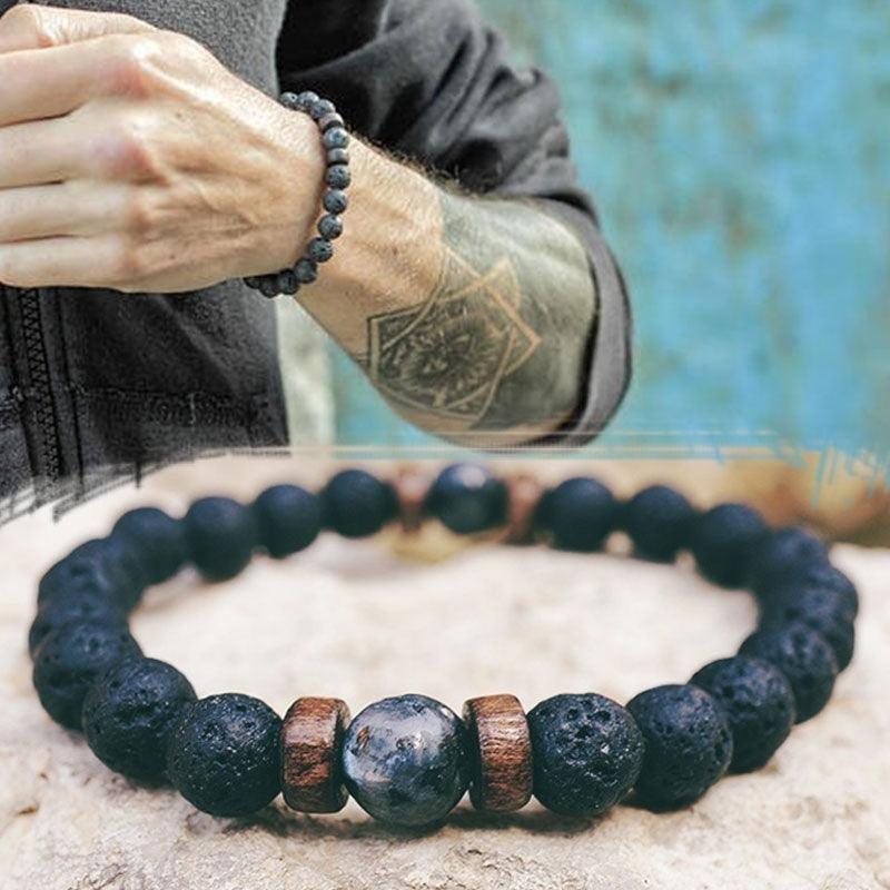 Men Bracelet Natural Moonstone Bead Tibetan Buddha Bracelet - Lady Vals Vanity