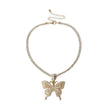 Big Butterfly Pendant Necklace Rhinestone Bling Tennis - Lady Vals Vanity