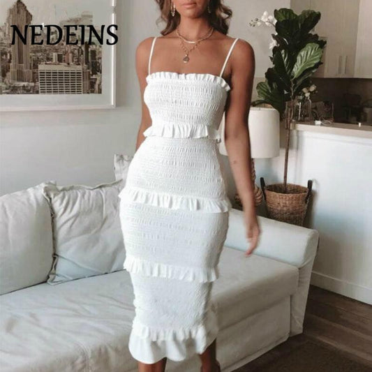 NEDEINS Women 2020 Ruffles Solid Dress - Lady Vals Vanity