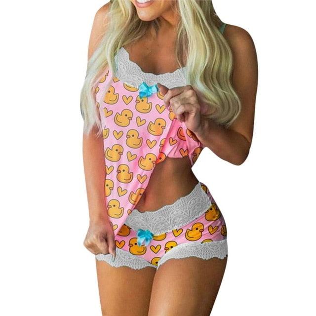Spaghetti Strap Lace Pajama - 