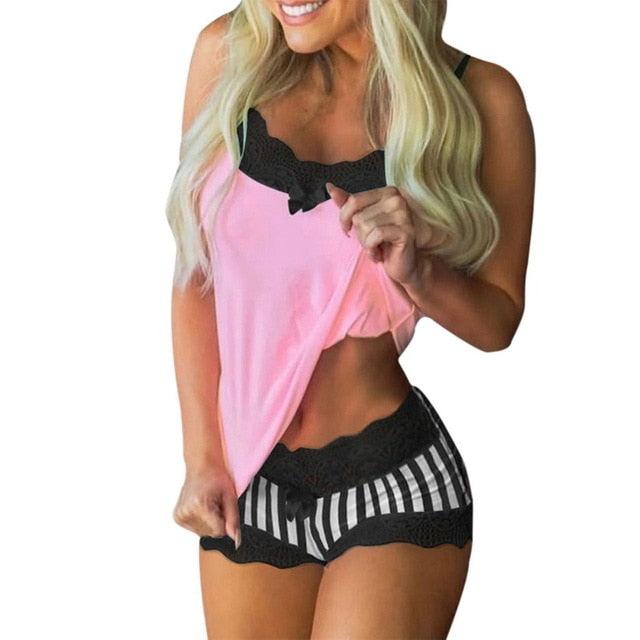 Spaghetti Strap Lace Pajama - 