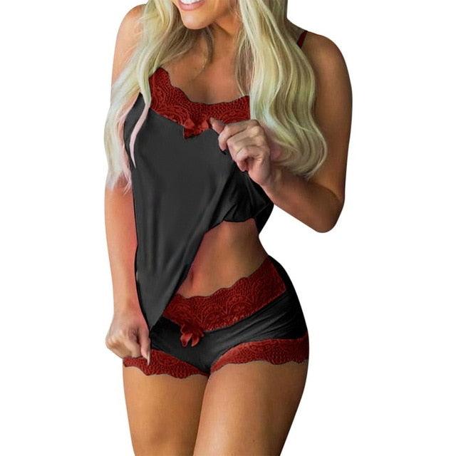 Spaghetti Strap Lace Pajama - 