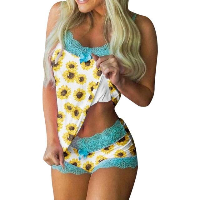 Spaghetti Strap Lace Pajama - 