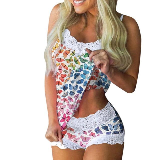 Spaghetti Strap Lace Pajama - 