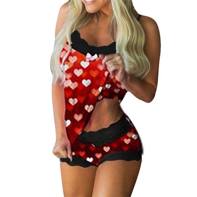 Spaghetti Strap Lace Pajama - 