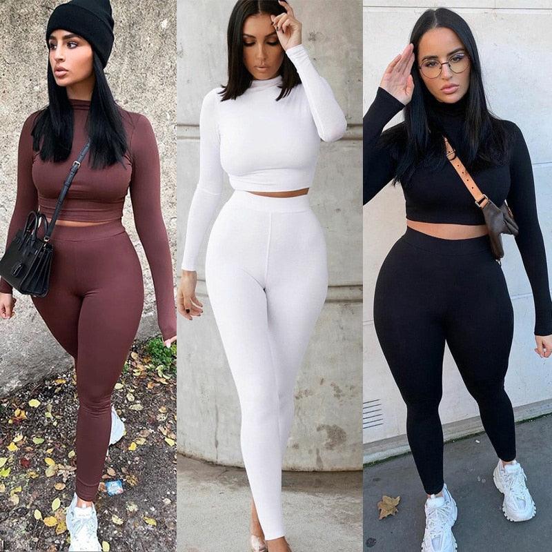 Two Piece Sets  Stretchy Sportswear - 