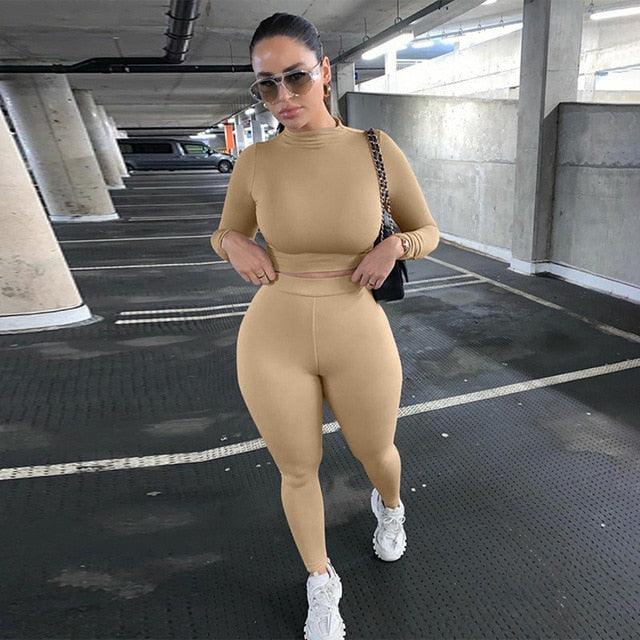 Two Piece Sets  Stretchy Sportswear - 