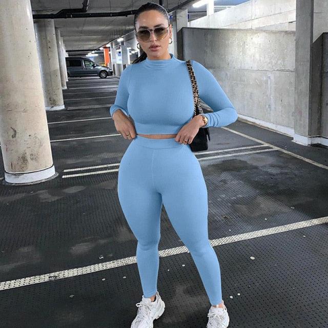 Two Piece Sets  Stretchy Sportswear - 