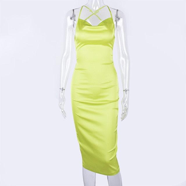 Dulzura Neon Satin -Long Dress - Lady Vals Vanity